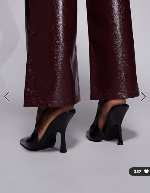 Simmi London Keely slingback heeled shoes in black patent