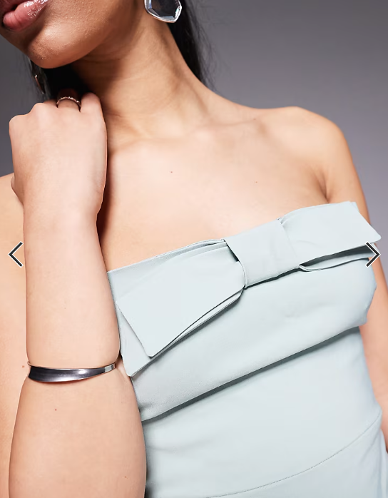 Vesper bengaline bandeau bow detail bodycon midaxi dress in sage