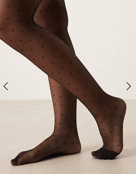 ASOS DESIGN mini dot pattern tights in black