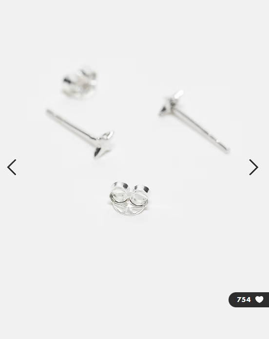 Kingsley Ryan 4 point star stud earrings in sterling silver