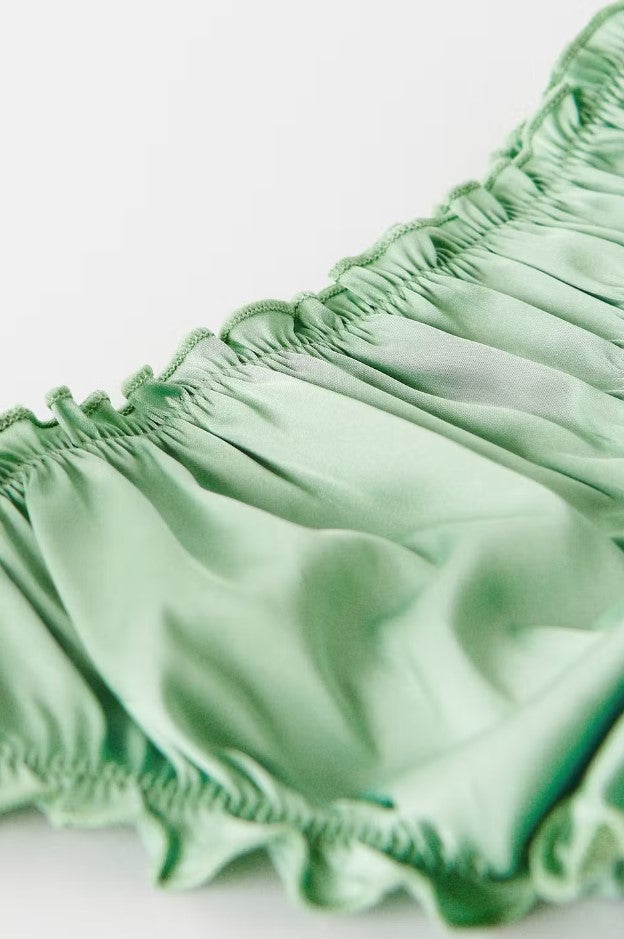 Eva satin string - Dusty Green