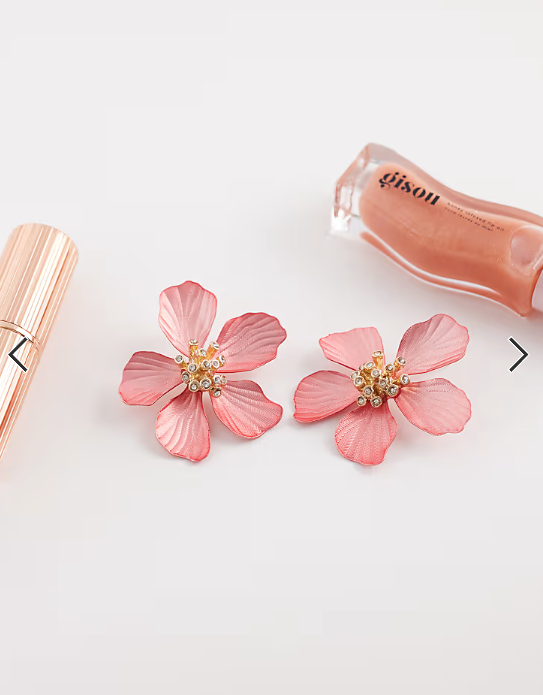 ALDO cammelia flower earrings in pink