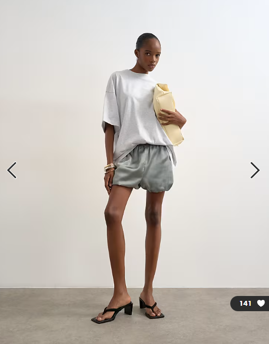Topshop satin bubble shorts in sage