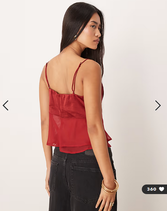 Abercrombie & Fitch lace cami top in burgundy