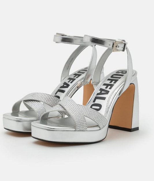 Buffalo - CHERRY GLAM - High heeled sandals - silver