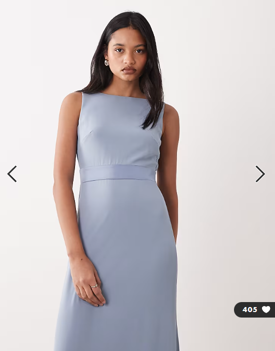 TFNC Bridesmaids chiffon maxi dress satin bow detail in dusty blue