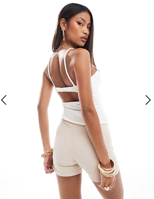 ASOS DESIGN bust cup cami top in cream