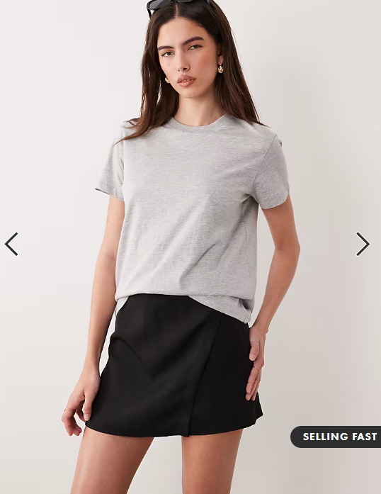 ASOS DESIGN Tailored wrap mini skort in black