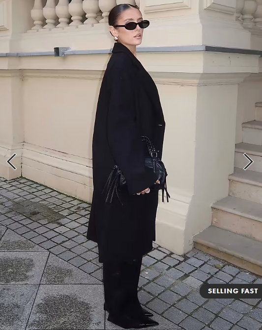 Bershka Long soft coat in black