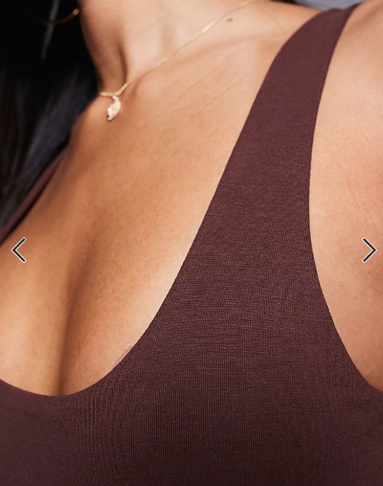 ASOS DESIGN double layer square neck tank top in chocolate