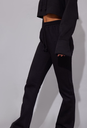 Black Flared Leg Joggers & Hoddie SET