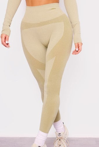 SPORT Olive Seamless Bum Panel Detail Leggings