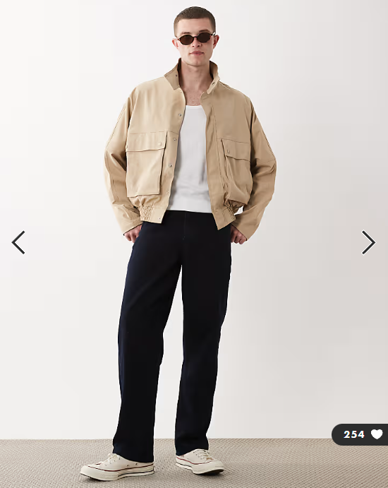 ASOS DESIGN oversized harrington jacket with funnel neck