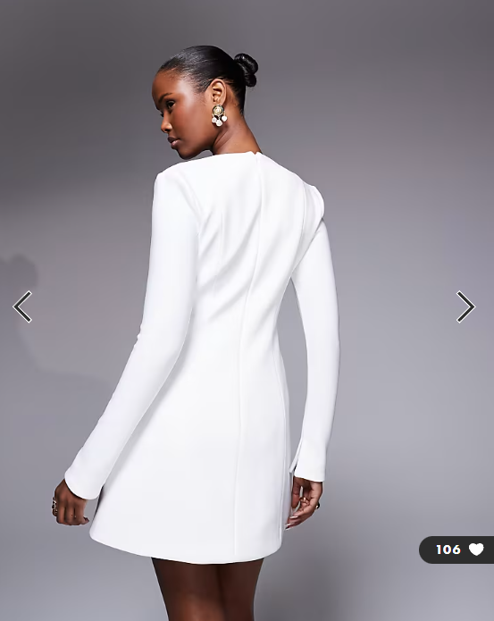 Forever New structured mini dress in white
