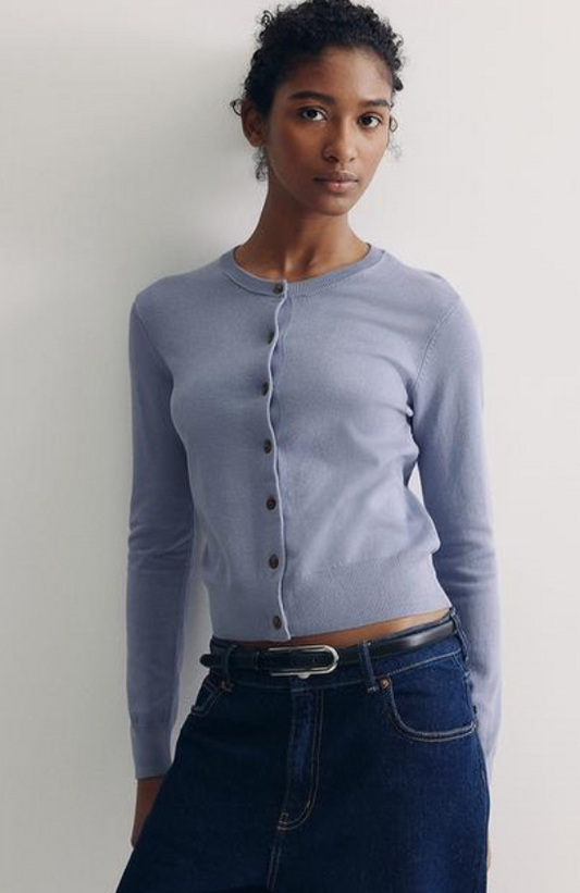 H&M - Fine-knit cardigan - light dusty blue