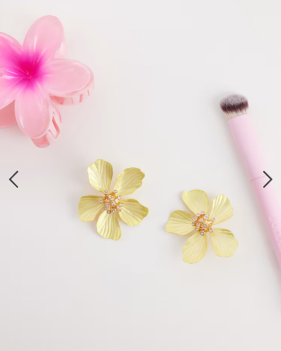 ALDO cammelia flower earrings in yellow