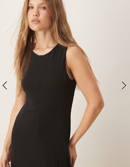 Asos - godet insert maxi dress in black
