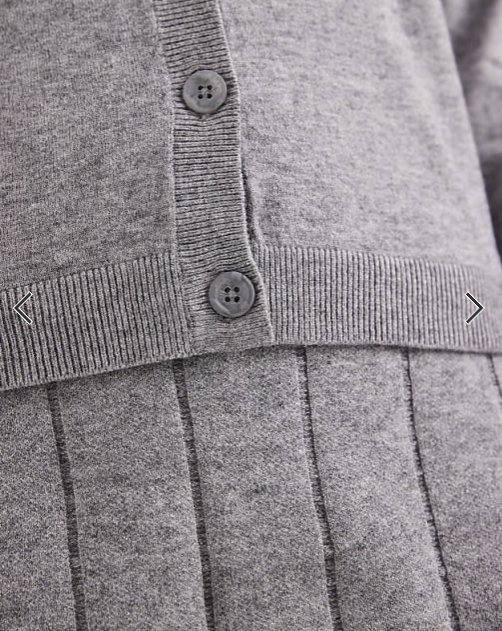 Object fine gauge cardigan co-ord in grey melange