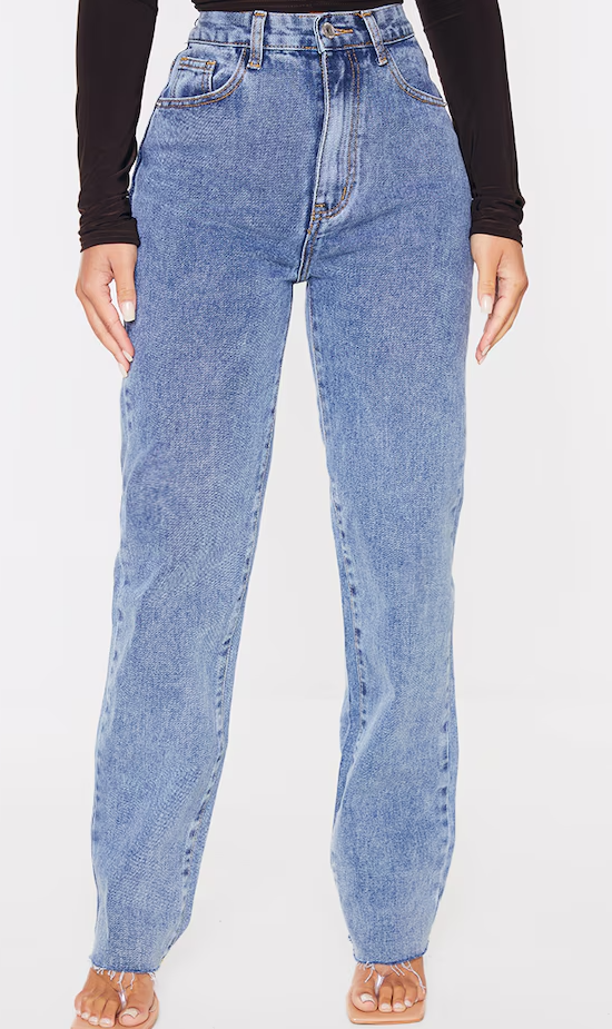 Petite Vintage Wash Long Leg Straight Jeans