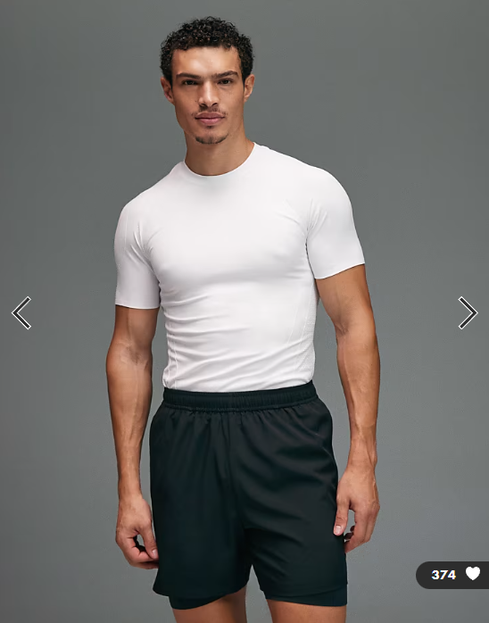 4505 seamless physique defining muscle fit compression base layer t-shirt in white