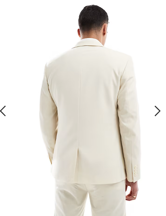 ASOS DESIGN slim suit jacket in stone