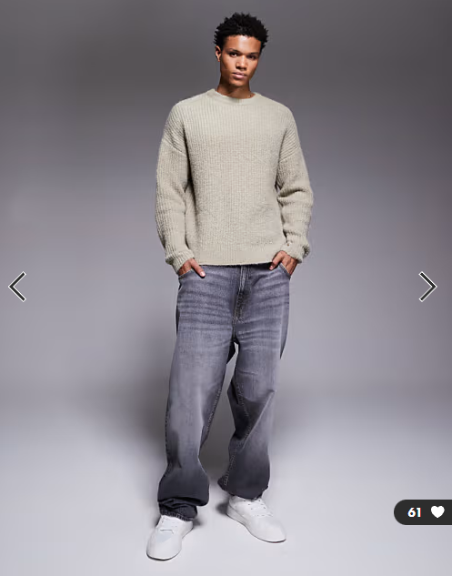 ASOS DESIGN relaxed knit crew neck sweater in sage green