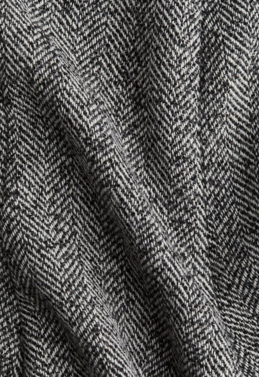 H&M - FLARED-HEM SKIRT- Grey Herrringbone - Wool Blend