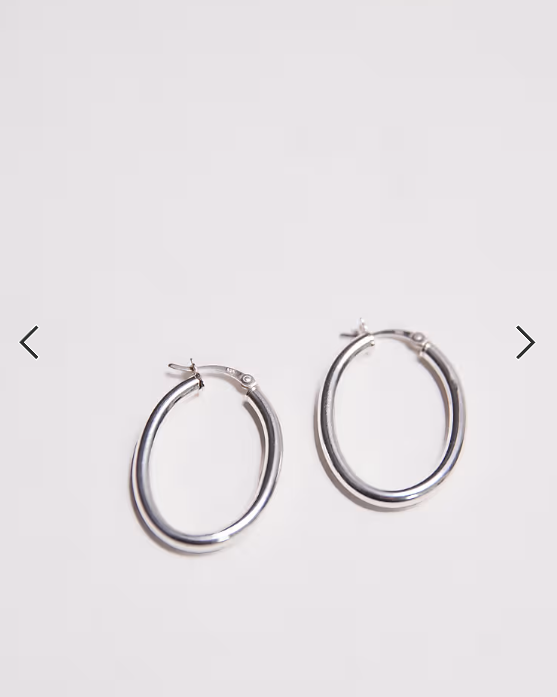 Seol + Gold sterling silver vintage style oval hoop earrings