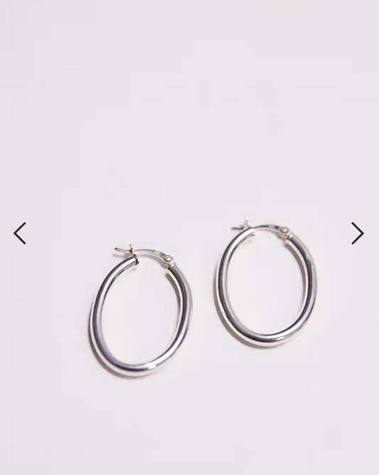 Seol + Gold sterling silver vintage style oval hoop earrings
