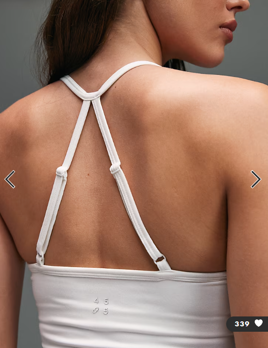 4505 soft touch ruched front yoga cami in white