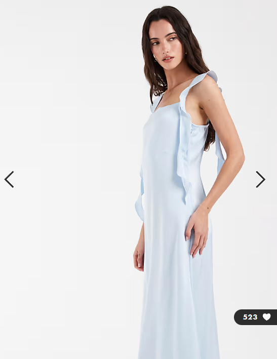 Vero Moda satin cowl neck maxi dress with draping frill detail in airy blue
