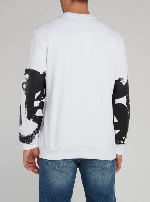 BIKKEMBERGS - WHITE PAINT PRINT SWEATSHIRT