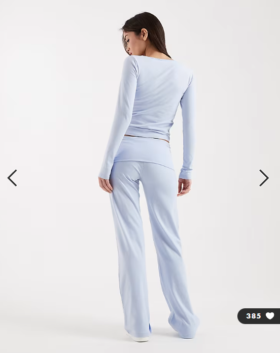 Cotton On dreamy sofy roll waist trouser in violet blue