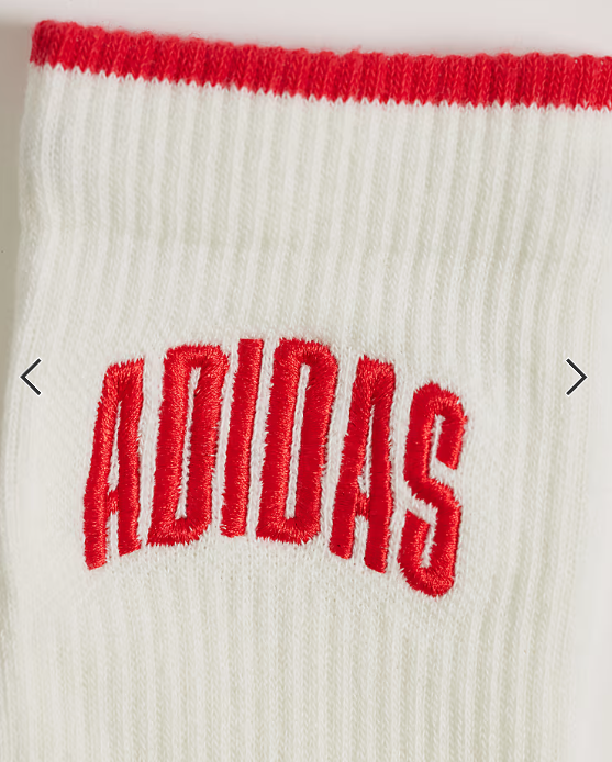 adidas Originals crew 2 pack socks in white and red
