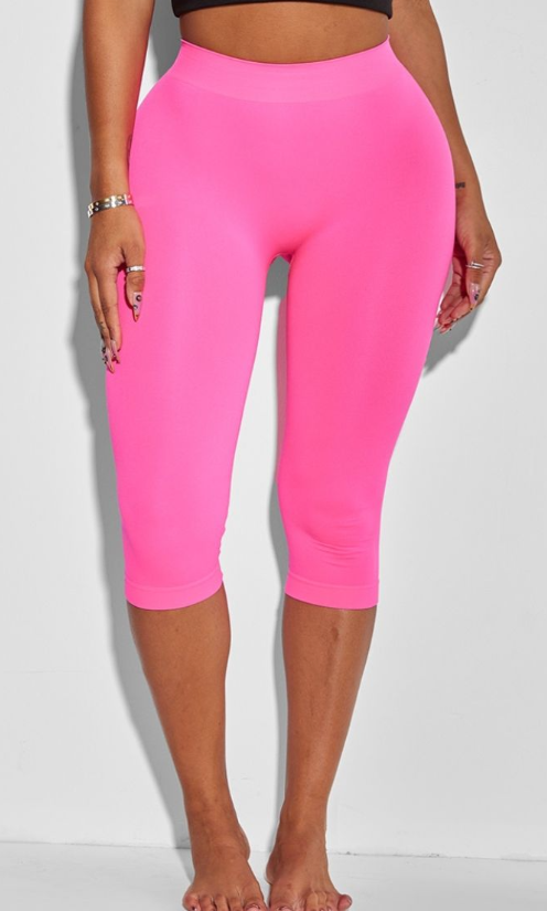 Shape Pink Stretch Seamless Capri Leggings
