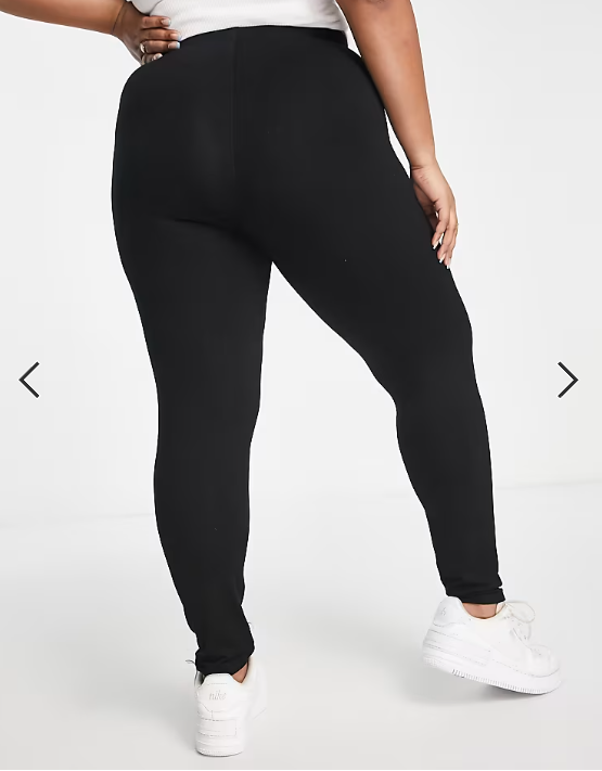 ASOS DESIGN Curve 2 pack leggings in black