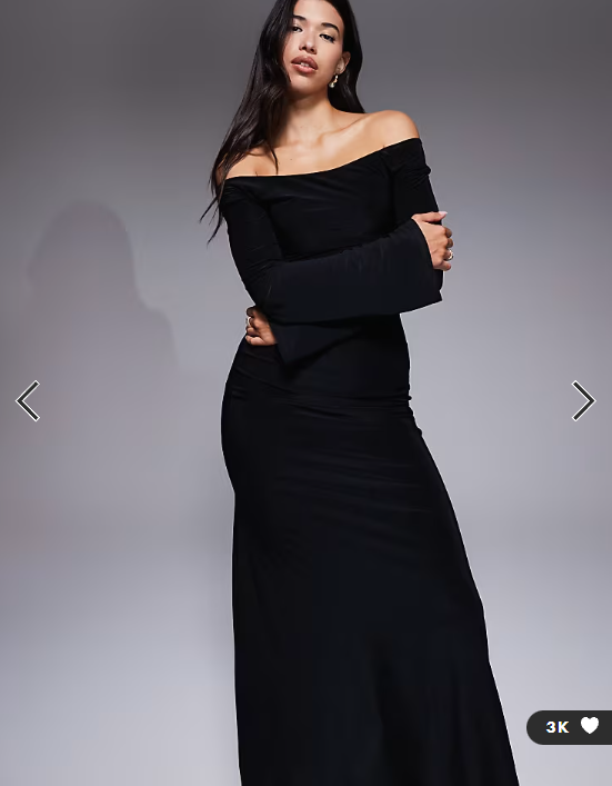 ASOS DESIGN long sleeve twist shoulder with lace up back maxi dress in black