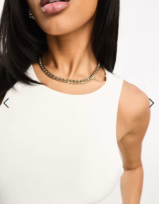 ASOS DESIGN double layer racer bodysuit in white