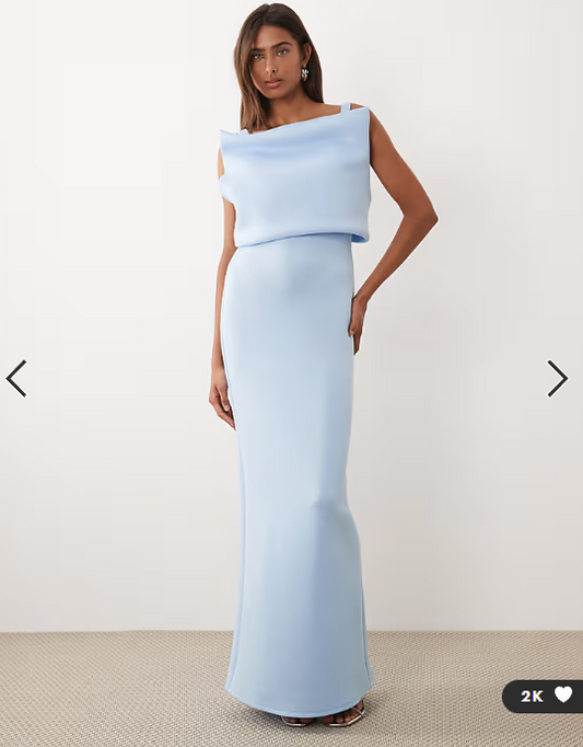 ASOS DESIGN structured cami maxi dress in light blue scuba-style fabric