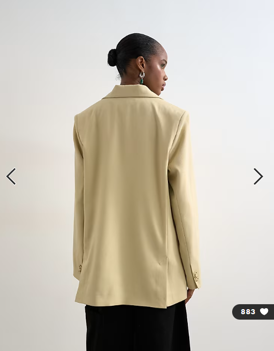 Topshop co ord slouchy chuck on blazer in stone