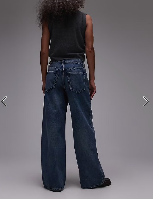 ARKET Cloud low rise baggy wide leg jeans in dark wash blue