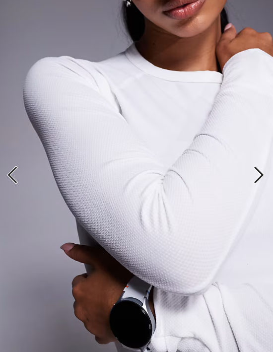 4505 seamless slim fit running long sleeve top in white