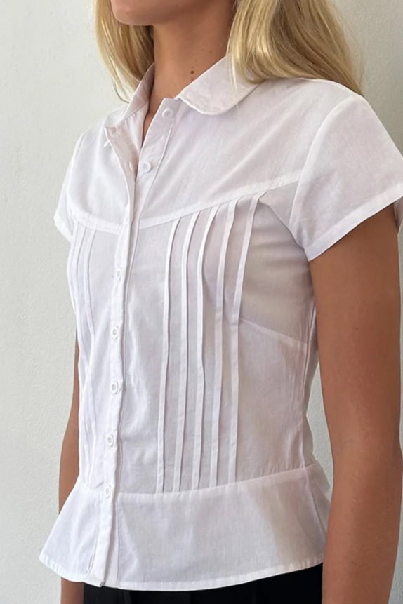 Motel - Wilmot Blouse In White Poplin