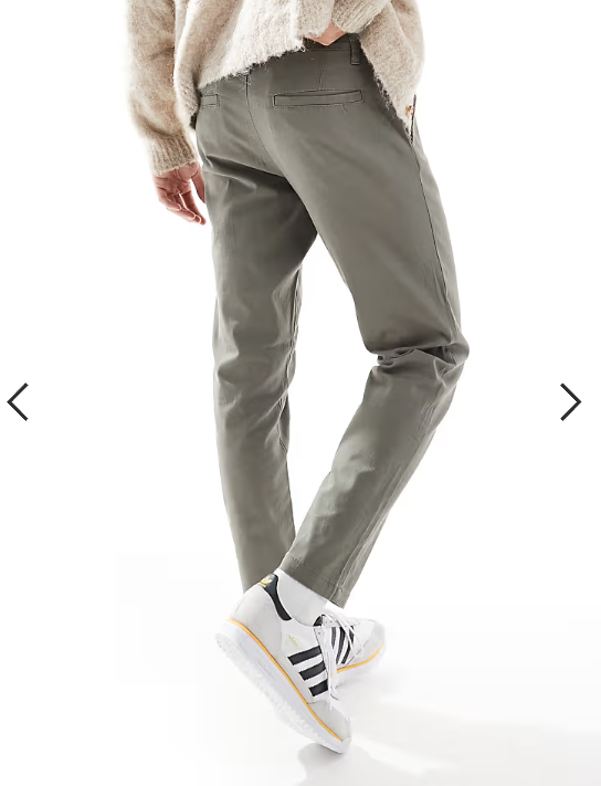 ASOS DESIGN tapered chinos in charcoal