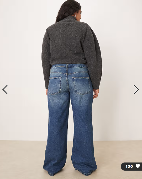 ASOS DESIGN Curve relaxed flare jean in dark midwash