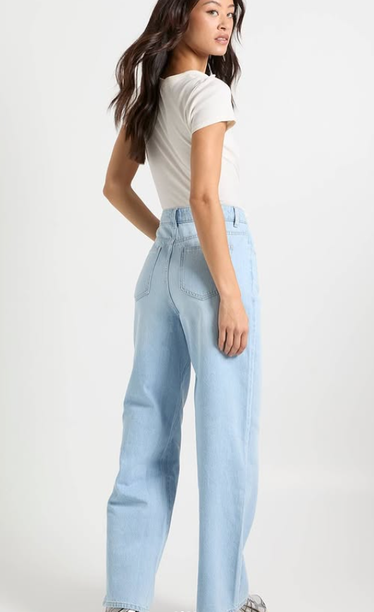boohoo Tall Basics High Waist Wide Leg Jean Blue