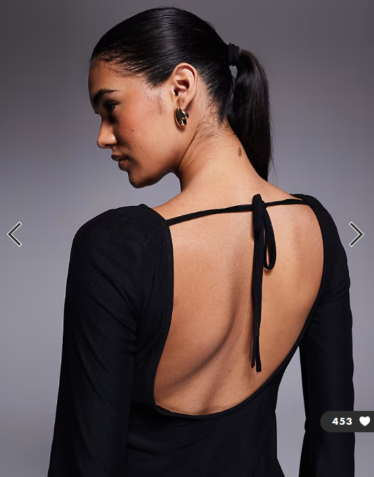 Princess Polly Lukea mesh flare sleeve open back mini dress in black