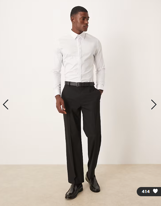 ASOS DESIGN easy iron slim fit sateen shirt in white