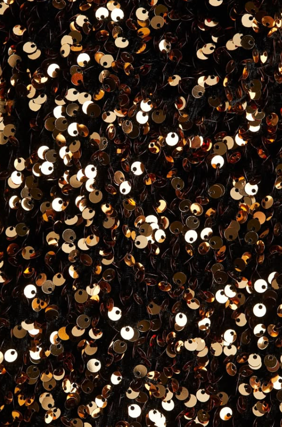 H&M - SEQUINED A-LINE DRESS - Gold