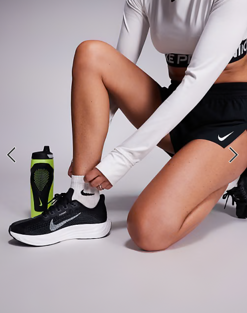 Nike Running Pegasus Plus trainers in black and white